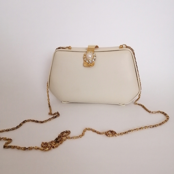 Vintage Handbags - Vintage Farnell Paris Ivory Leather Clutch